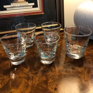 [SOLD] VTG set of shot glasses/lowballs w/ mixing glass🐟